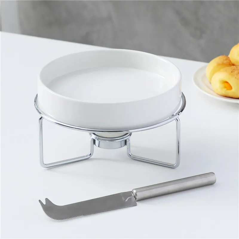 Porcelain Tealight rechaud brie cheese pot, Cheese Fondue pot, cheese warmer Butter Warmer