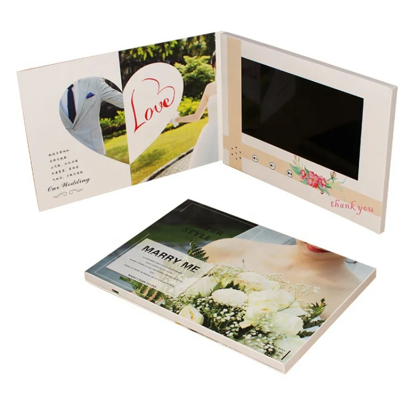 맞춤형 LCD 비디오 메일러 소책자, 엽서 폴더, 디지털 비디오 북, LCD 화면, 인치 LCD 비디오 브로셔 카드, 광고용