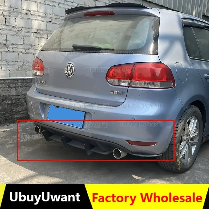 

For Volkswagen VW Golf 6 VI MK6 GTI 10-14 Rear Bumper Diffuser Lip Black Lower Valance Bracket Splitter Spoiler Plate Trim