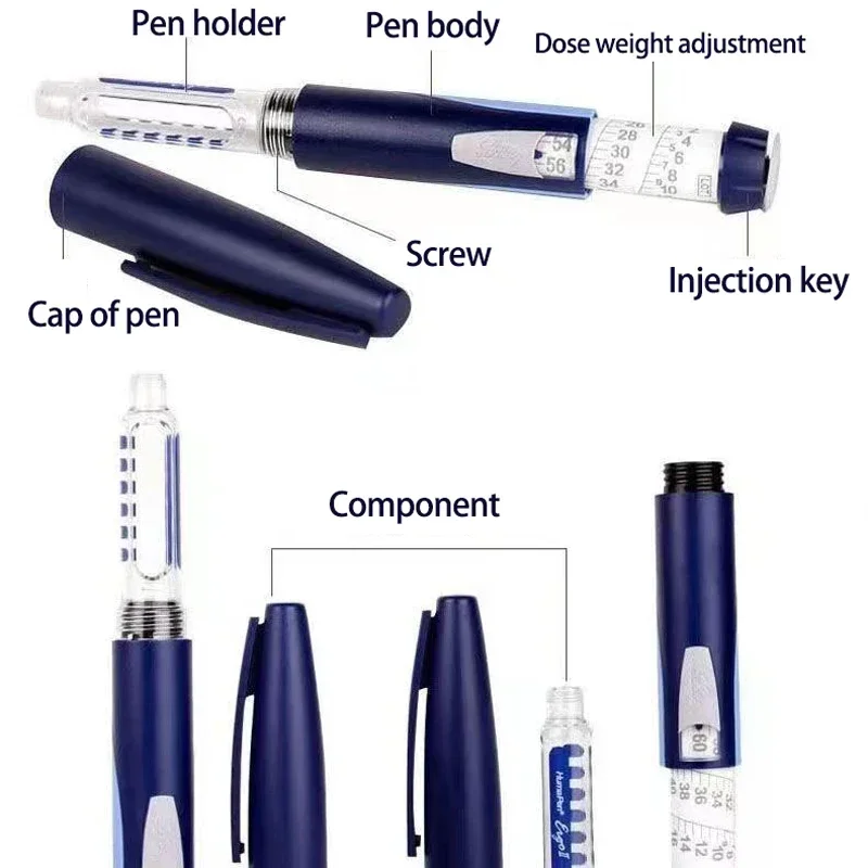 Portable Lilly Huma lancing Pen Ergo 2 syringe Insulin lancet Pen 3ml Diabetic Products Blood Sugar Injection for Diabetes 2