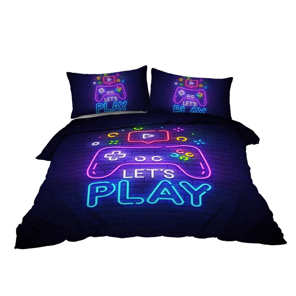 Gaming Bedding Sets for Teens Boys Video Games Comforter Cover Set Decorative 3 Piece Duvet Cover with 2 Pillow Shams 2