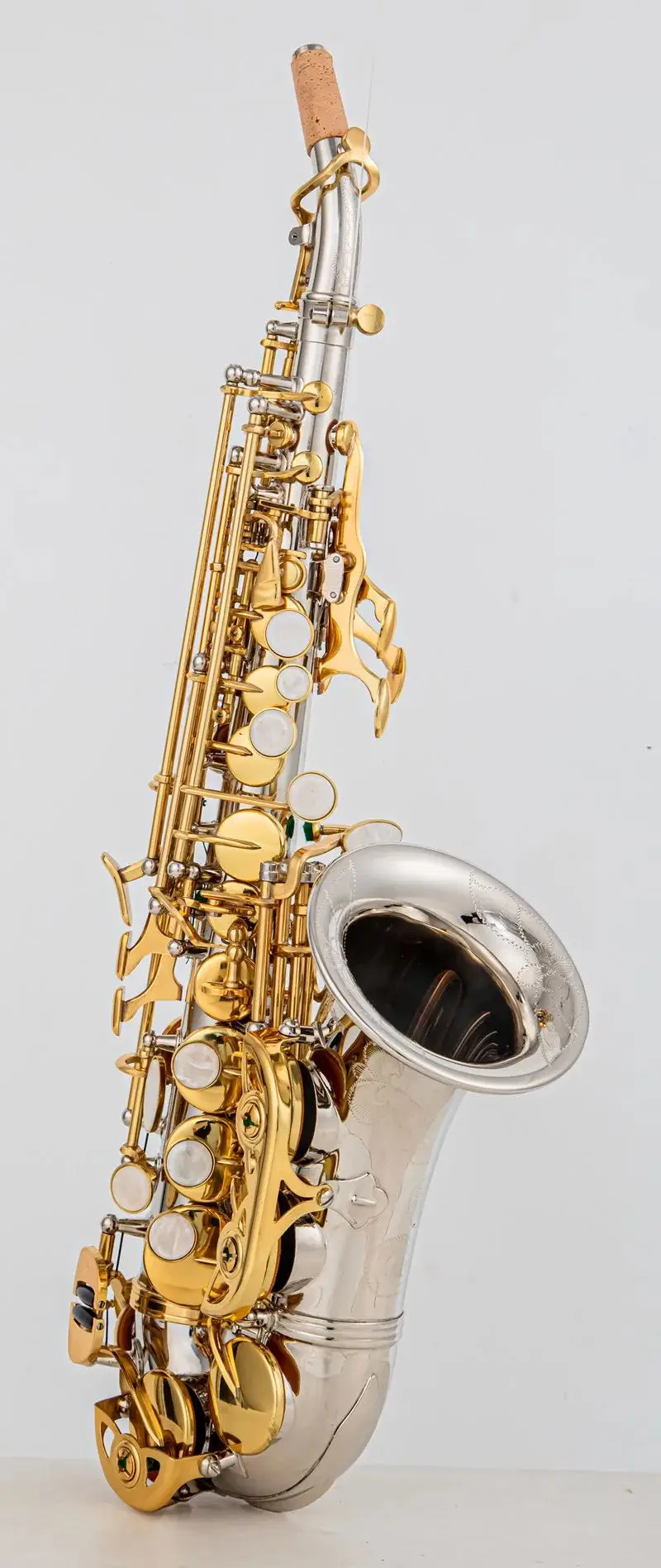 SC-9937 Bb Soprano Saxophone Silver Plated A golden key Brass Professional Woodwind Instrument B Flat Sax