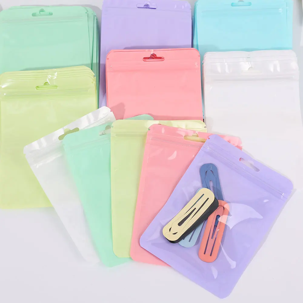 10 50pcs Zip Bags Candy Colors Pouches Reclosable Plastic Jewelry