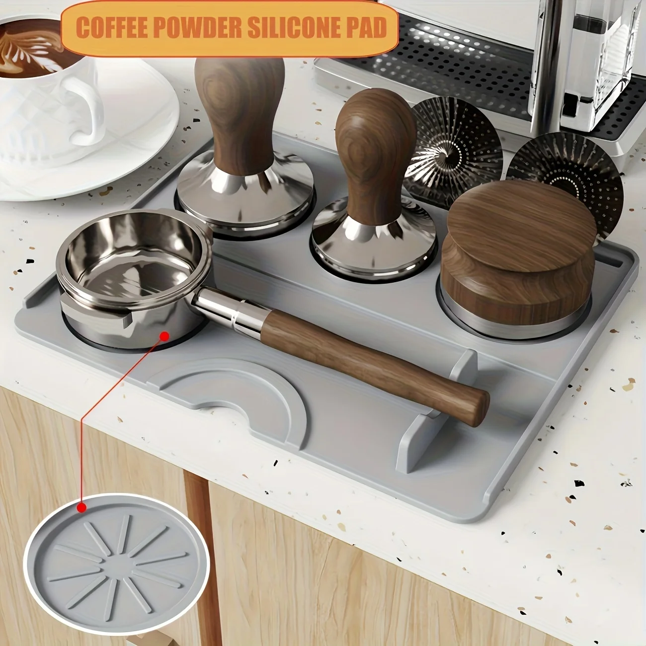 New Espresso Tamping Mat Silicone Non Slip Holder Pad Tamper Station for Home Cafe Kitchen Bar Coffee Tamp Mat Accessory Tool
