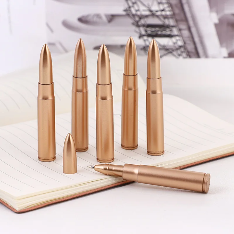 Creative Retro Bullet Shaped Ballpoint Pen Simulation Weapon Pen Promotion Small Gift Stationery School Supplies Gel Pen meige military toy vehicles police armored vehicle sentinel tower gunship jeep motorcycle weapon soldier toy for kids boy gift