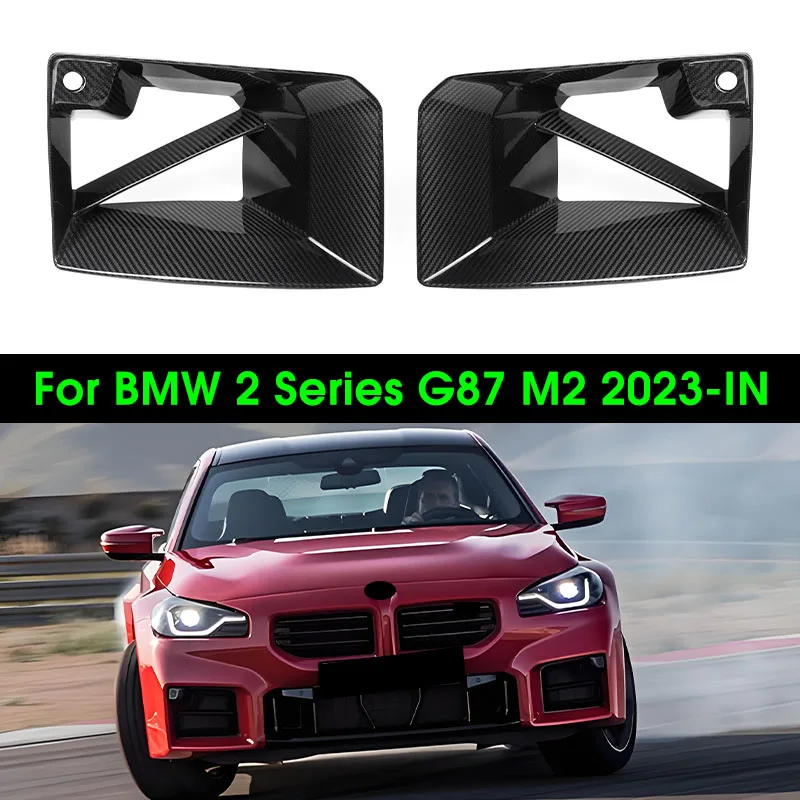 Real Carbon Fiber Front Bumper Air Vent Cover Air Intake For BMW M2 G87 -IN MP-Style Front Ducts PrePreg Gloss Carbon Fiber