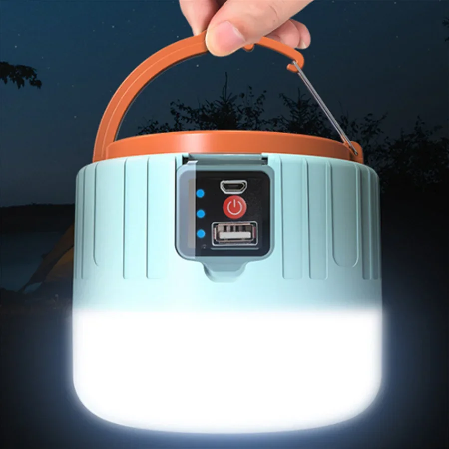 Portable LED Solar Light Outdoor Waterproof Tent Lamp USB Rechargeable 3 Mode Emergency Light Bulb Flashlight Camping