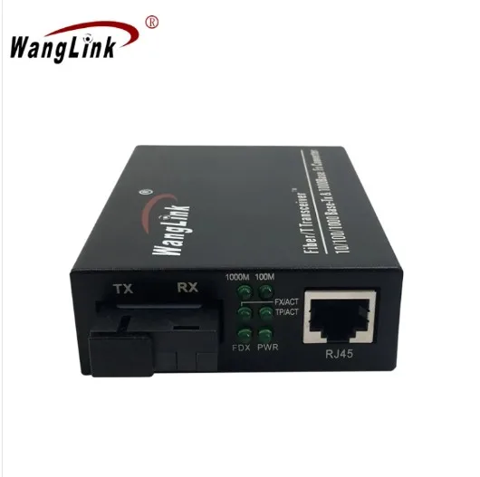 Wanglink Unmanaged 48V POE Switch 1*10/100/1000Base-TX PoE ports With 1 Port Fiber, External 65W reyee 5 port gigabit unmanaged switch 5 gigabit rj45 ports plastic case