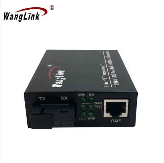 Wanglink Unmanaged 48V POE Switch 1*10/100/1000Base-TX PoE ports With 1 Port Fiber, External 65W wanglink hotsale unmanaged hub network switch gigabit trillion 8 port ethernet plastic case switch with plastic housing