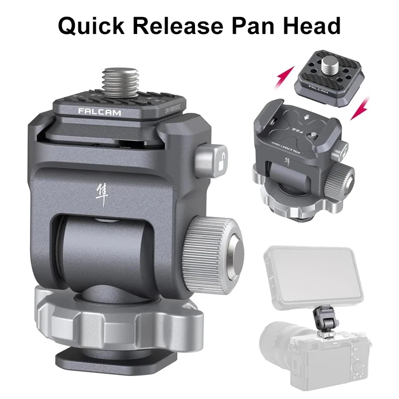 falcam-f22-quick-release-ball-head-pan-head-with-1-4''-port-adjustable-tripod-head-ballhead-quick-switch-system