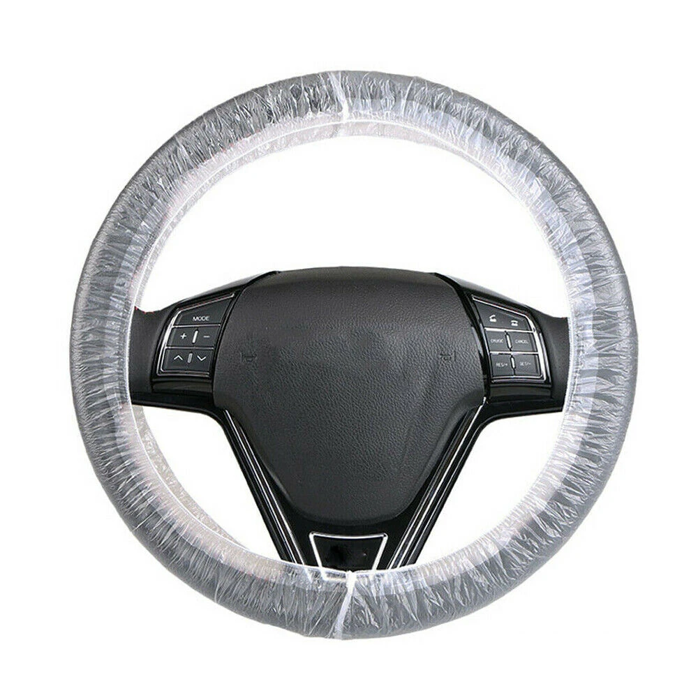 

​Car Disposable Plastic Steering Wheel Protection Cover 100Pcs Waterproof Interior Accessories