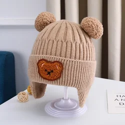Adorable Bear Ear Winter Knit Baby Hat (Coffee)