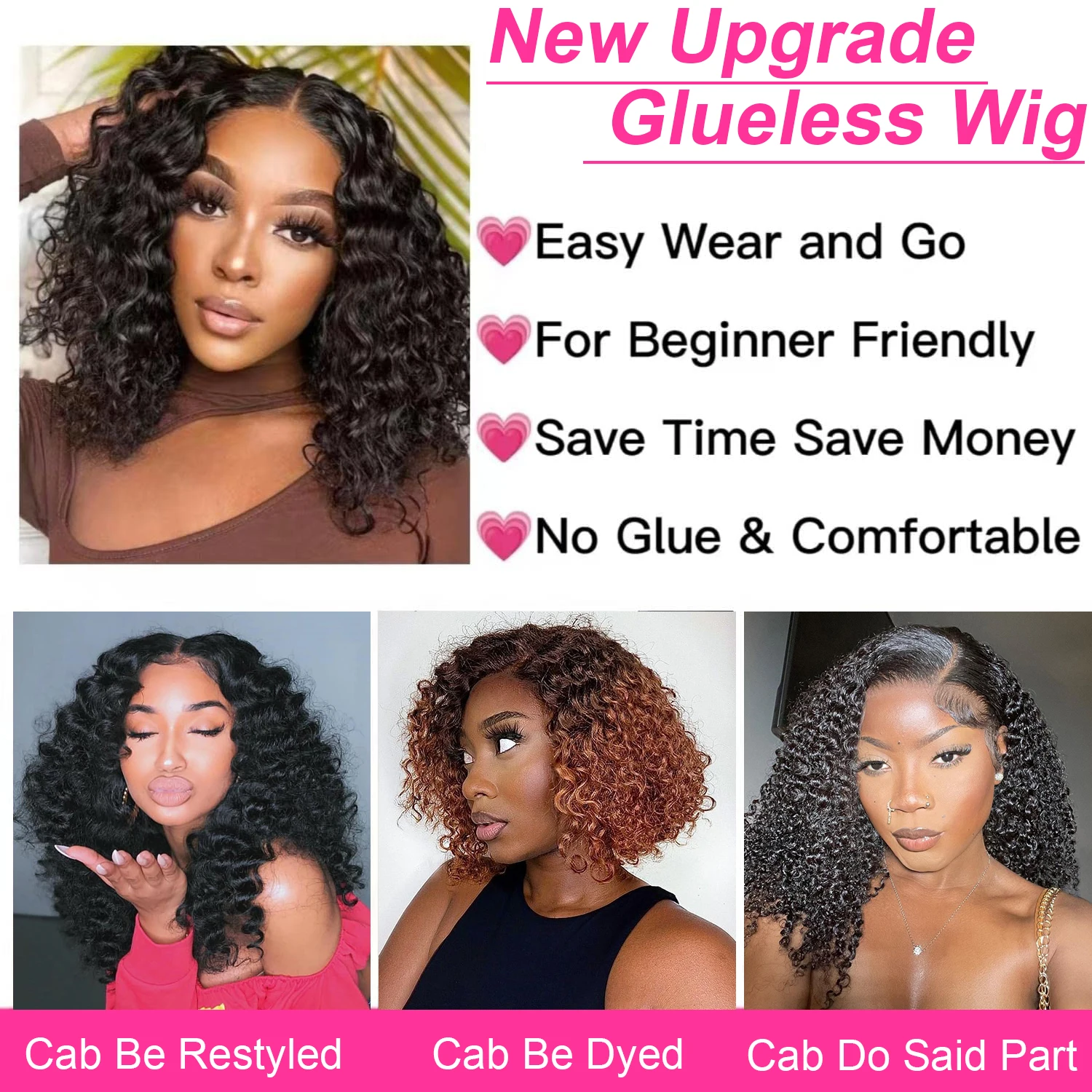 Pre Cut No Glue Water Wave 13x4 Bob Wigs Curly 7x5 Glueless Wig Human Hair Ready To Go Lace Frontal Wigs For Women Pre Plucked human hair wig