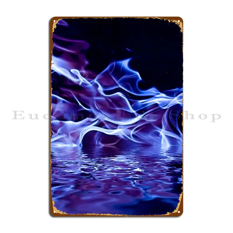 Blue Fire Flames Targa In Metallo Poster Party Pub Custom Iron Wall Pub Tin Sign Poster