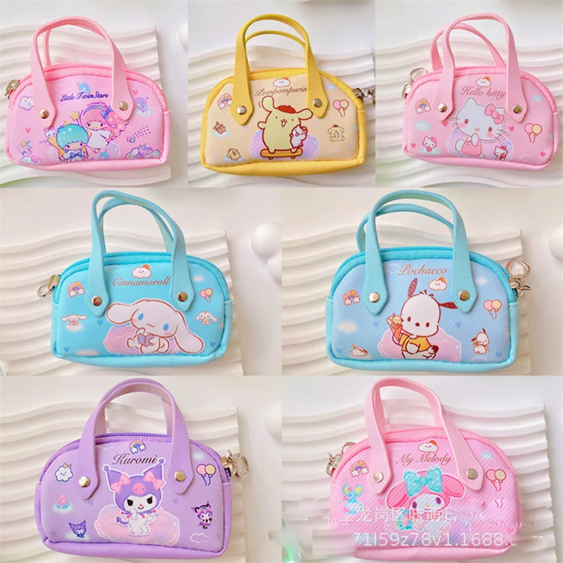 

Kawaii Sanrio Anime Portable Wallet Cute Hello Kitty Pompompurin My Melody Kuromi Mini Coin Pack Originality Children Girl Gifts