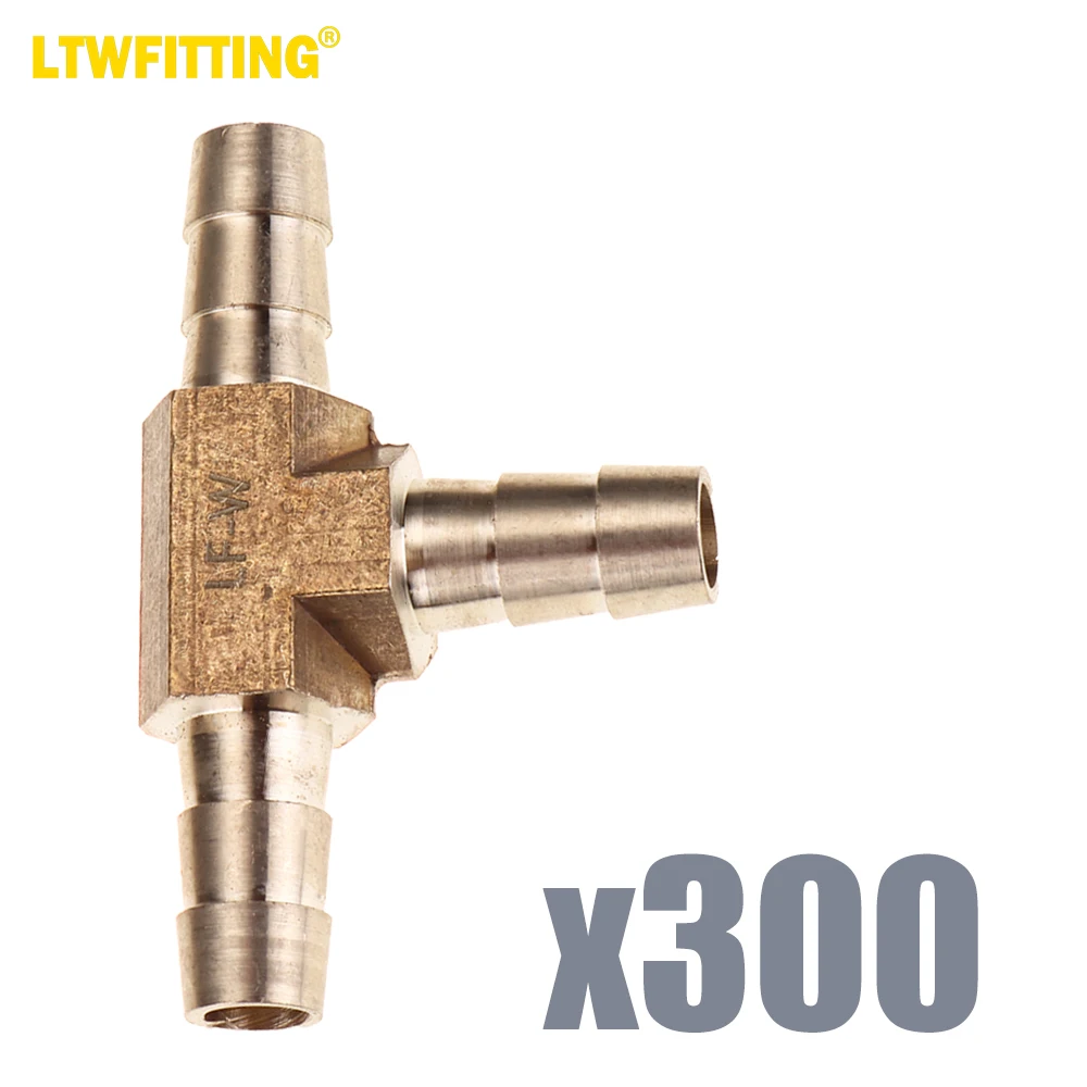 

LTWFITTING LF латунный фитинг с тройником с зазубринами 1/4 дюйма ID, шланг для воды, топлива, лодки (комплект из 300)