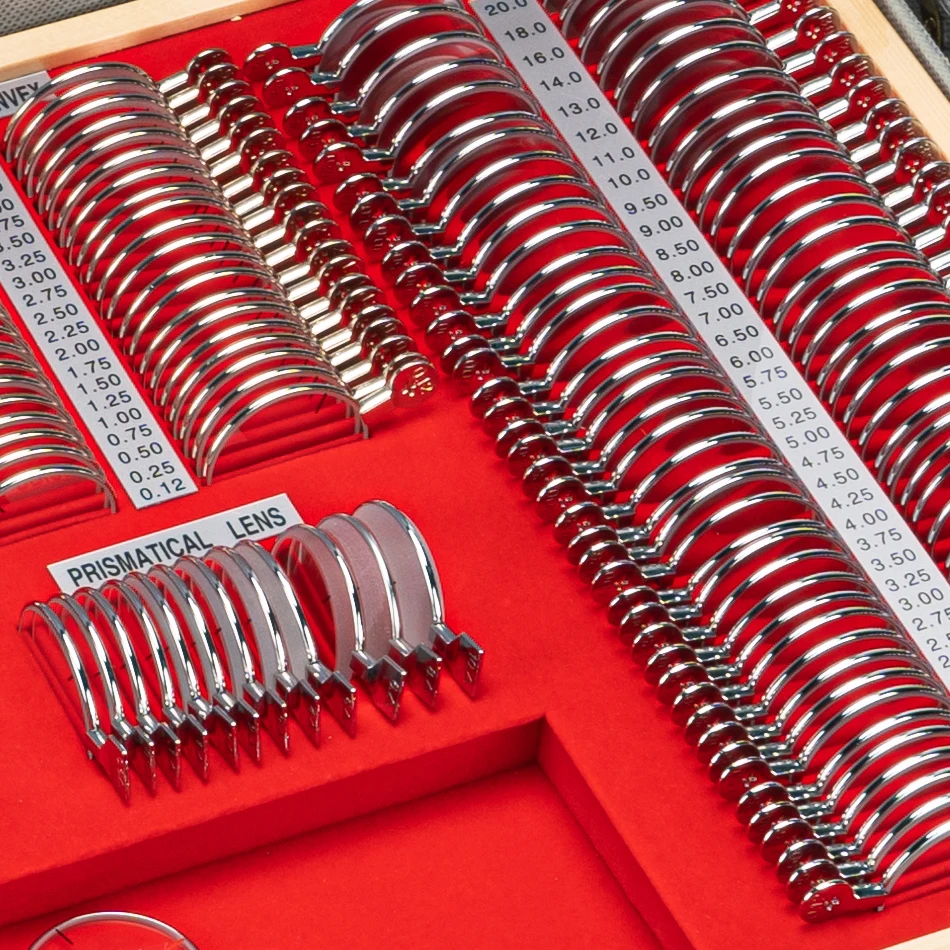 China Factory A Grade Lens Case High Quality Optometry Equipment Optical Metal Rim Prism Trial Lens Set