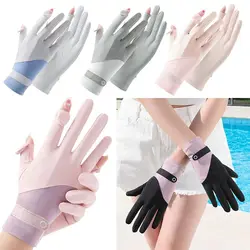 Breathable Summer Touch Screen Mittens Women Gloves Ice Silk Gloves Sunscreen Gloves