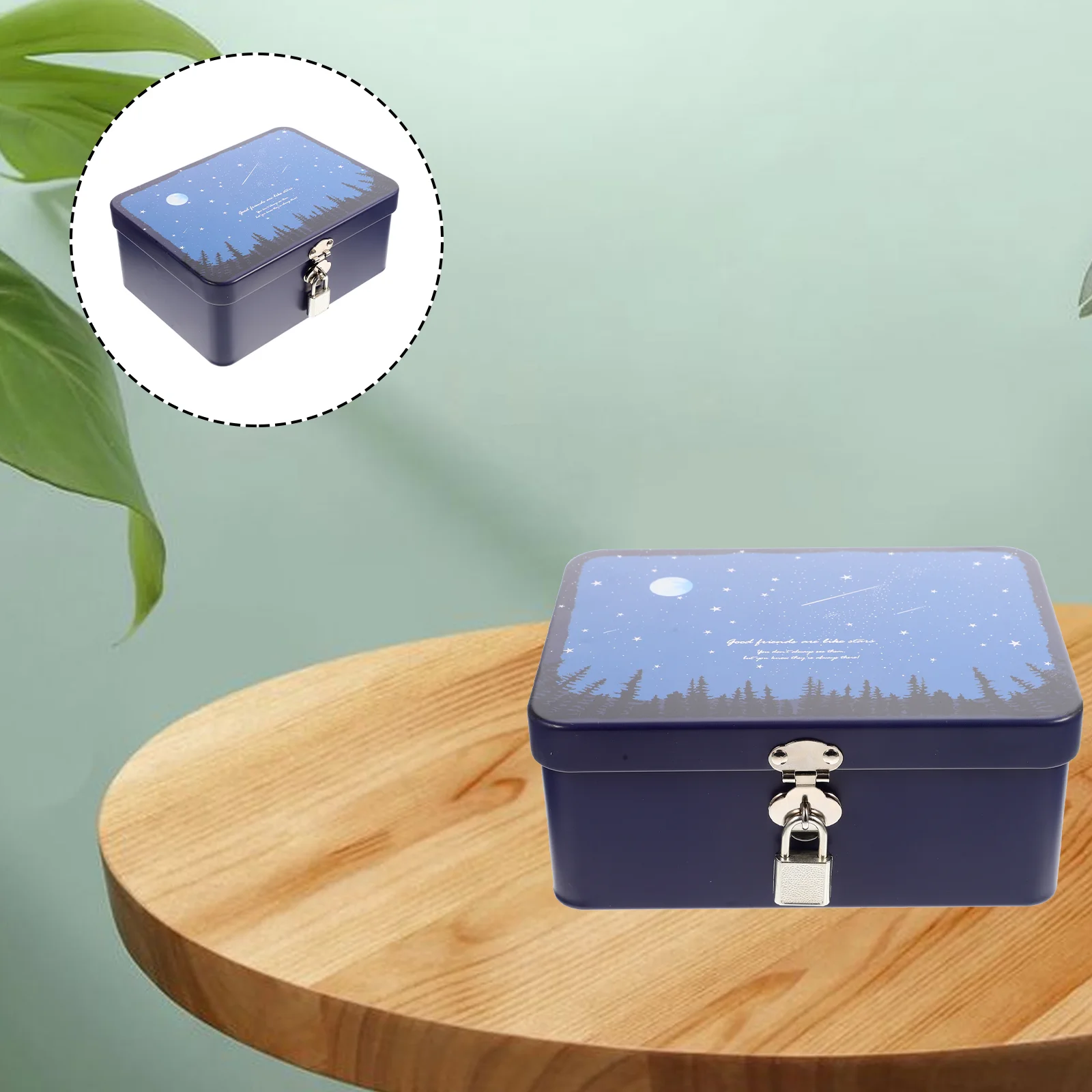 

Tinplate Storage Box Padlock Retro Style Rectangle Tinplate Storage Box Storage Tin Canister