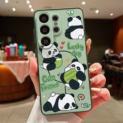 Adorable Panda Pattern Magnetic Phone Case Cover - Galaxy A57 (A663 Green)