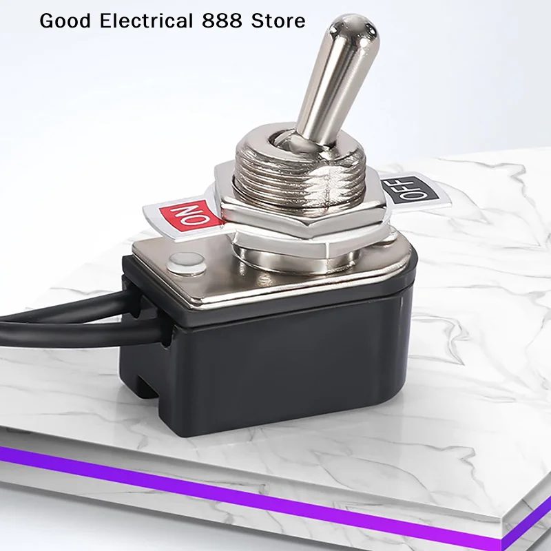 【GE】1Pcs AC250V 3A On/Off 사전 배선된 표준 토글 스위치(와이어 케이블 포함) KNS-1 SPST 접점 스위치 전기 장비