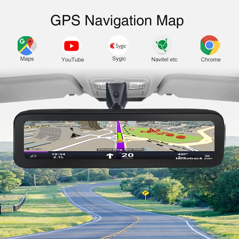 12 inch Car Camera 360&deg; Panoramic WiFi Dash Cam 4 Cameras rear mirror Video Recorder Android 4G ADAS Bluetooth GPS Navigation