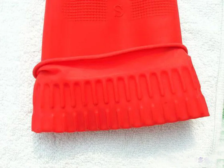 38cm Waterproof Dishwashing Kitchen Clean Tools Durable Household Scrubber Dish Washing Long Non-slip Rubber Latex Gloves