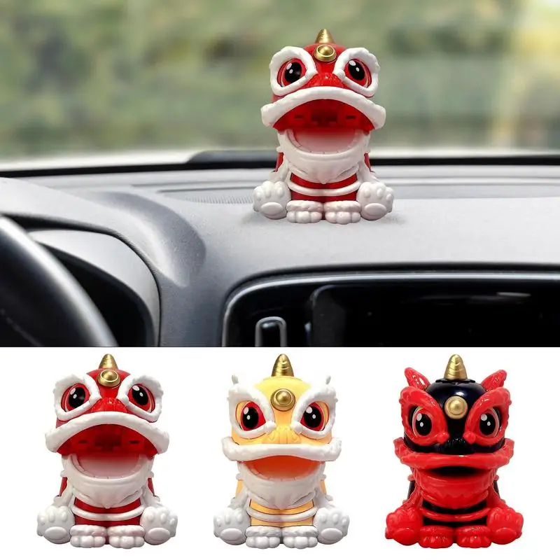 

Solar Car Lion Ornament ABS Multifunctional Automotive Dashboard Decoration Cute Shaking Head Interior Decor For Car Accessories
