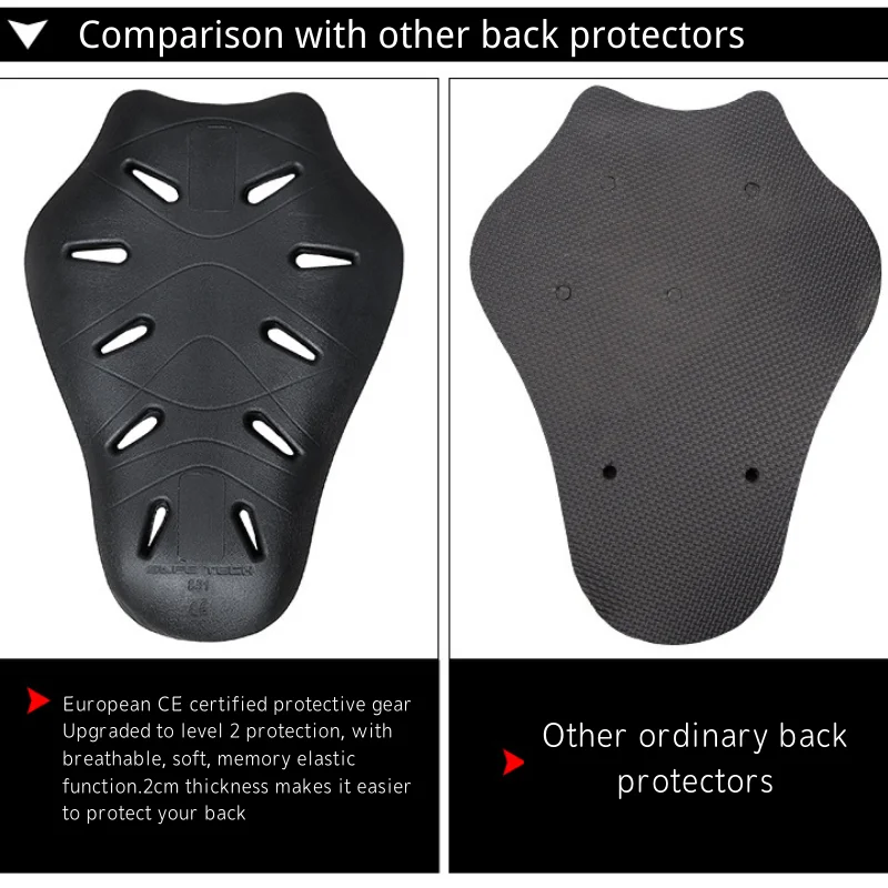 LYSCHY Motorcycle Back Pads Anti-drop High Elasticity Motorbiker Pads Jacket Insert Body Armor Gear Level 2 CE Certification New