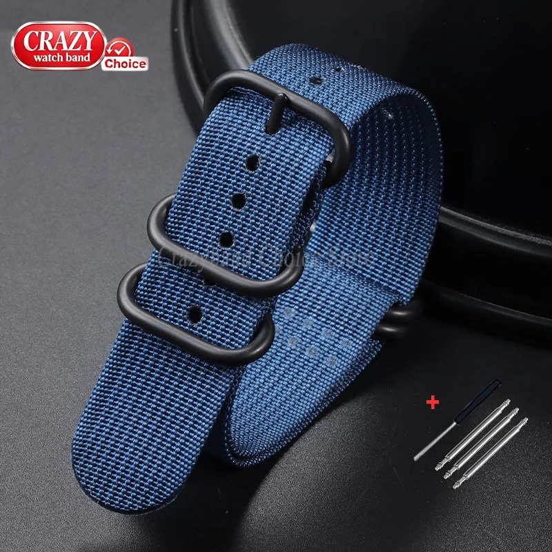 Durable Nylon Canvas Watch Strap with Universal Sport Design and Multiple Buckle Options