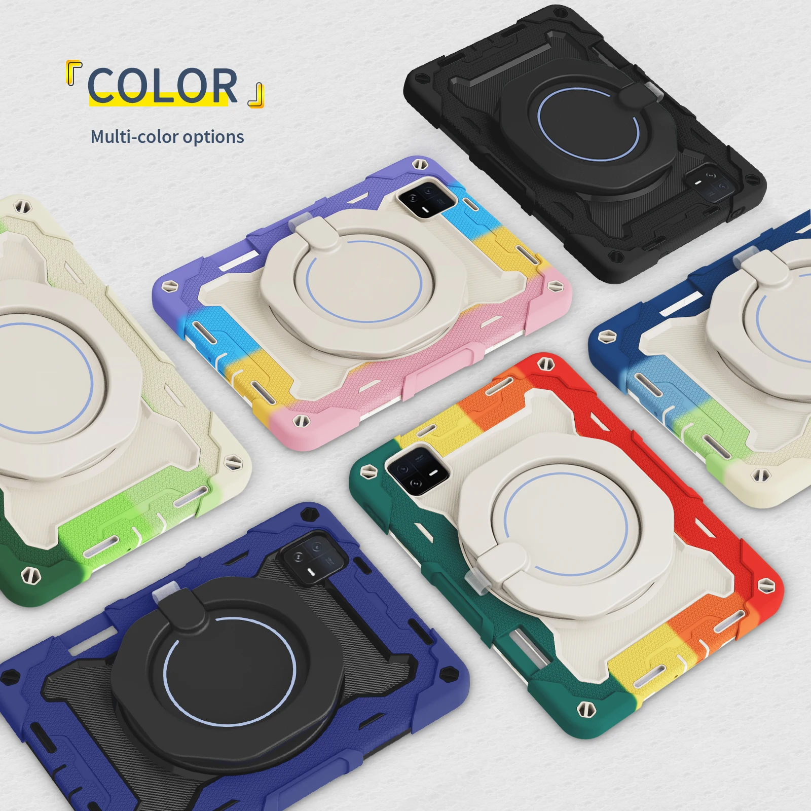 Fodral för Xiaomi Pad 6 11 tums surfplatta Fodral Soft Silica gel Ring Rotate Stand Anti-fall Skyddsskydd för Xiaomi Mi Pad 6 Pro_voghion.com