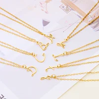 Fashion Stainless Steel A-Z Initial Letter Necklace For Women Elegant Gold Color 26 Alphabet Pendant Jewelry Girls Birthday Gift 5