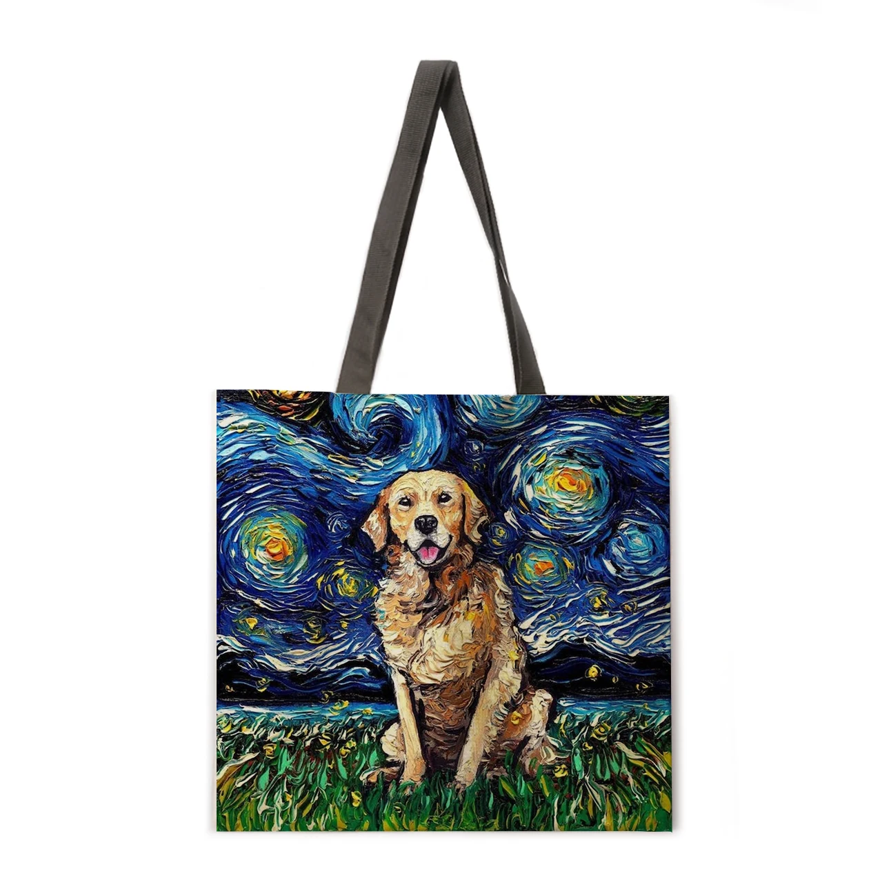 

Starry Dog Tote Bag Fashion Travel Bag Ladies Portable Eco-Friendly Shopping High Quality Foldable Handbag Ladies