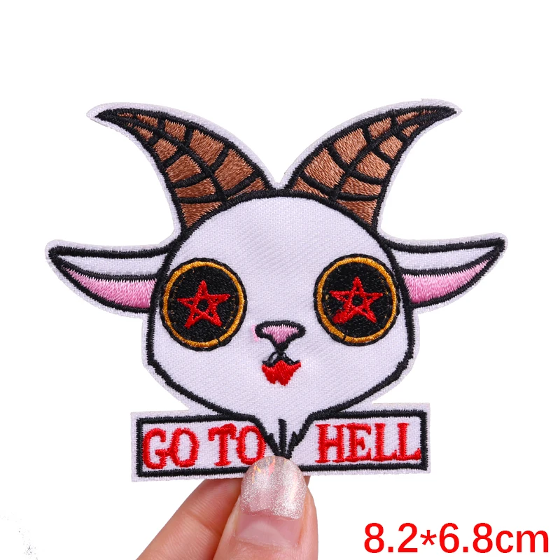 Punk Patch Rock Flamme Gestickte Patches Für Kleidung DIY Scary Schädel Eisen Auf Patches Für Kleidung Jacke Stickerei Patch Abzeichen – Detail 18