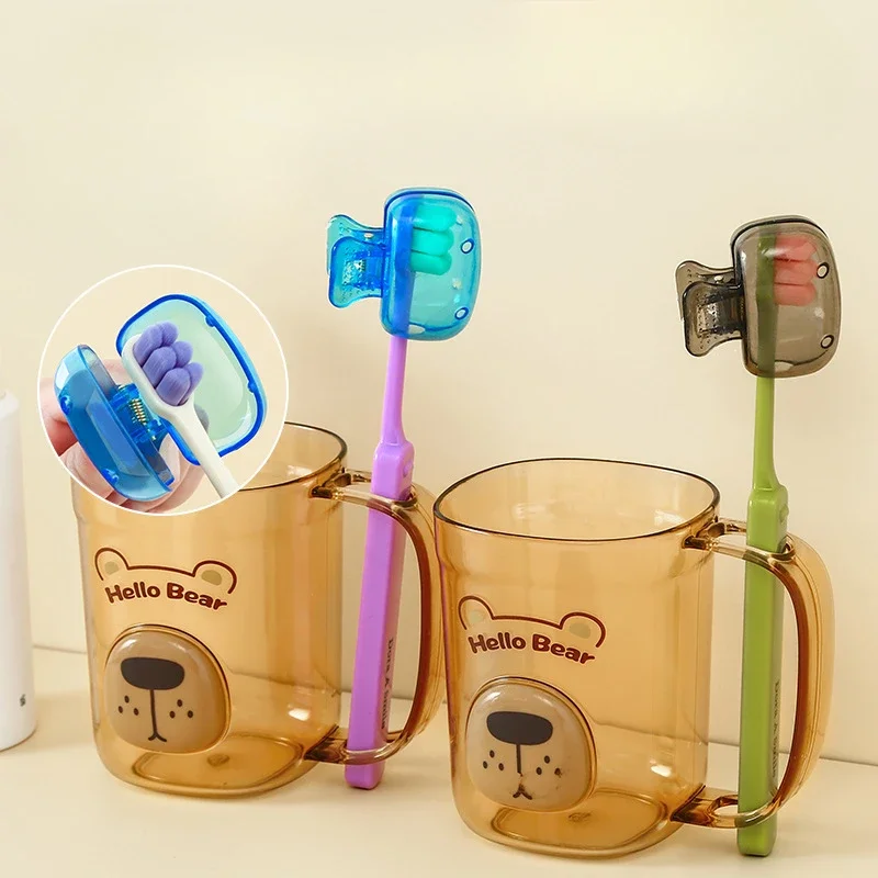 Toothbrush Covers Travel Toothbrush Head Protector Cap Brush Pod Case Protective Portable Plastic Clip For Household Travel