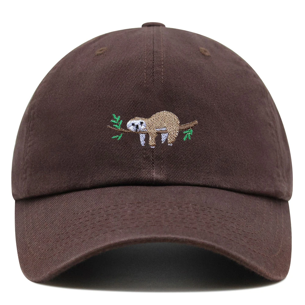 Sloth Baseball Cap  Embroidered  Animal Association Dad Hat  Cartoon Cute  Woman Summer Cotton Sun Hat Man Trucker Hats 4