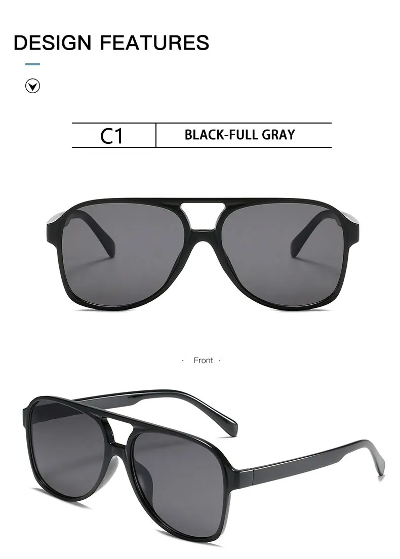 BOYSEEN Vintage Übergroße Sonnenbrille Frauen Retro Marke Großen Rahmen Gläser Weibliche Reise Brillen UV400 Fashion Shades – Detail 16