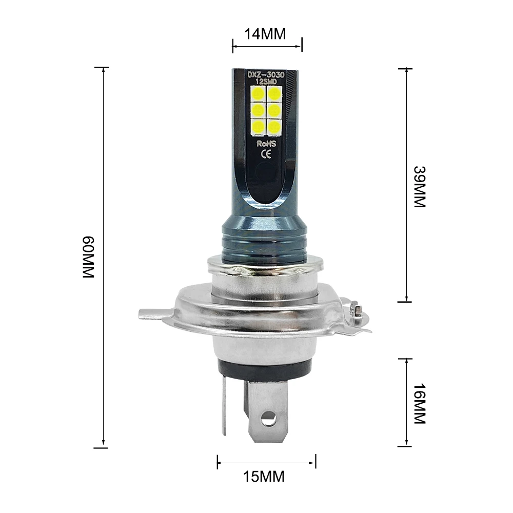 2Pcs Farol LED H4 H7 H11 H8 H9 H1 H3 Car Fog Light Lâmpadas LED 9005 9006 Hb3 Hb4 Auto condução Correndo Lâmpadas 12000LM 12V 6000K