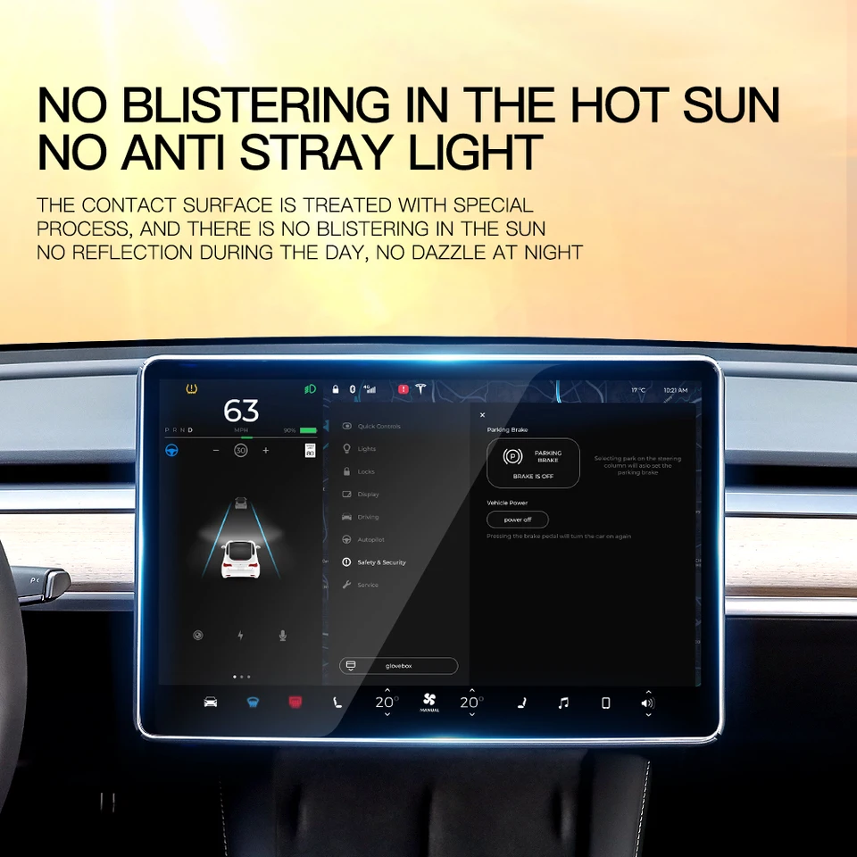 Pellicola Vetro Temperato Per Tesla Model 3 Highland (2024-25) E Model Y Juniper 2025 – Kit 15.4"+8" Con Allineamento Automatico Antiriflesso
