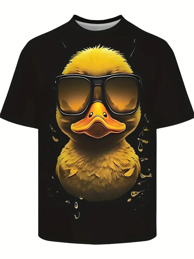 Summer Funny T Shirt For Man Cartoon Animal Print Casual Short Sleeve Y2k T Shirt Man Outdoor Male Overszied Streetwear Clothing