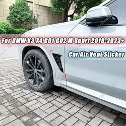 Car Bumper Spoiler Shark Gills Side Flow Fender Sticker Cover Body Kits Accessories for BMW X3 X4 G01 G02 M Sport 2018-2023+