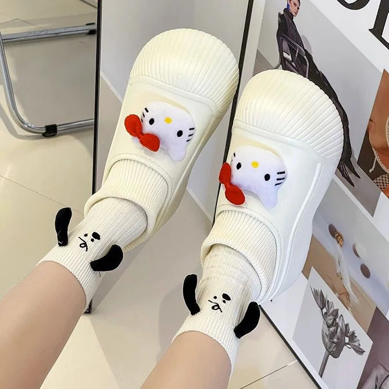 

Kawaii Sanrio Anime Hello Kittys Ins Snow Boots Autumn Winter Cute Cartoon Waterproof Antiskid Cotton Boots Girl Christmas Gift