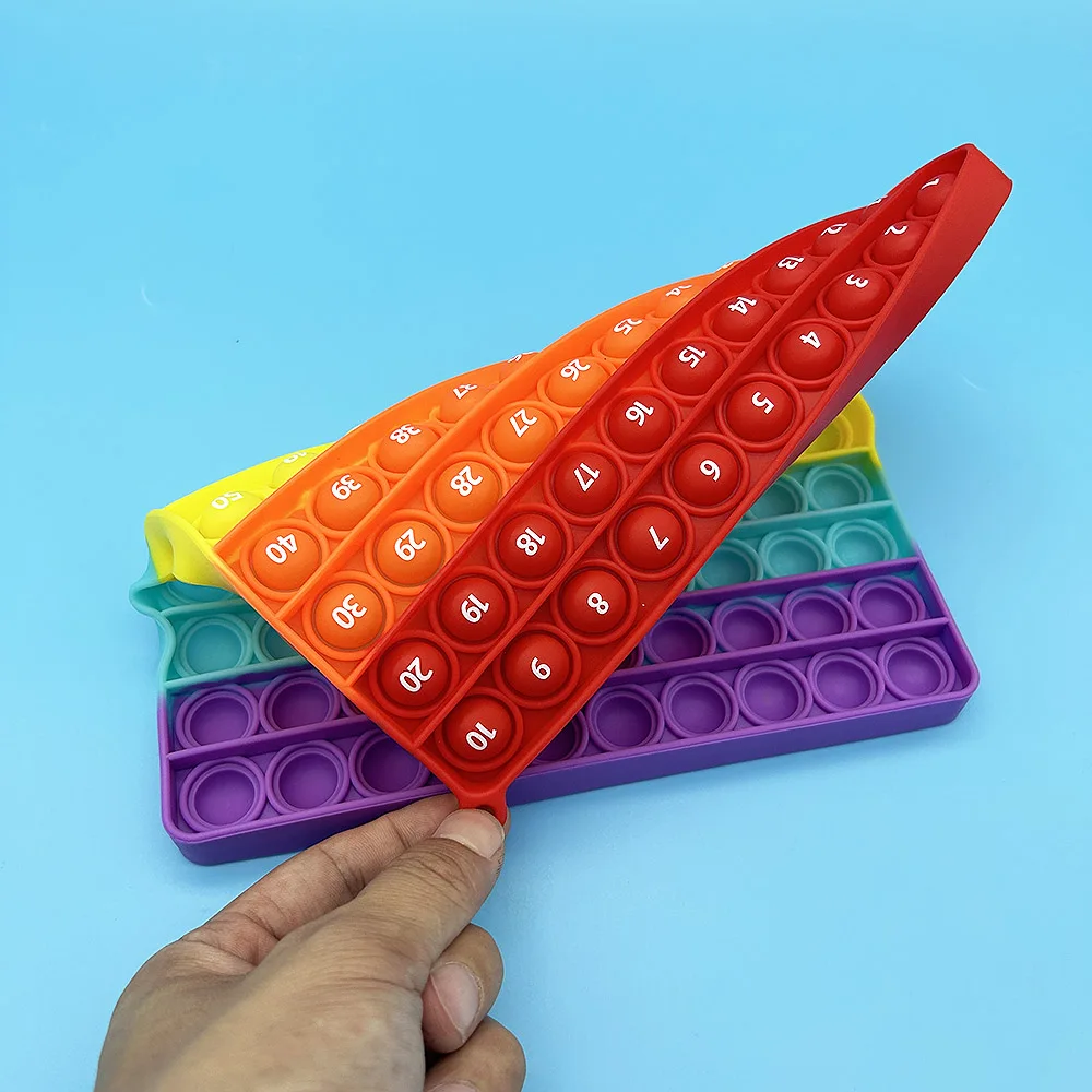 1~100 Numbers Large Pop Math Toys / Square Colorful Push Bubble / Fidget Education Toys