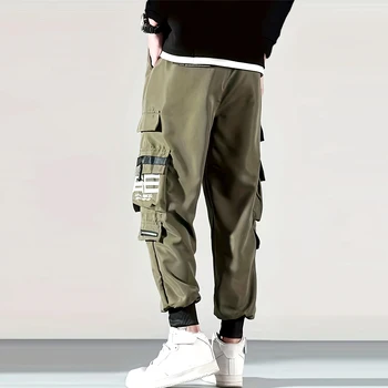 سراويل غير رسمية للرجال مقاومة للاهتراء ، فضفاضة ، مستقيمة الساق ، وزرة متعددة الجيوب ، في الهواء الطلق - Image 5