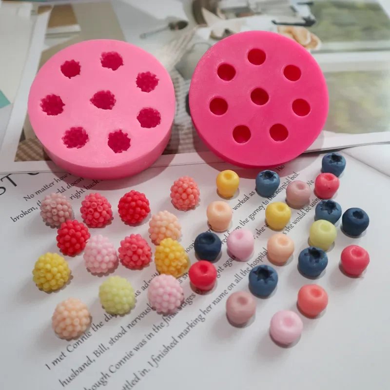 블루베리 가정용 베이킹 가전 데코 실리콘 몰드, DIY 라즈베리 과일 퐁당 케이크, 초콜릿 수제 캔들 비누 몰드 