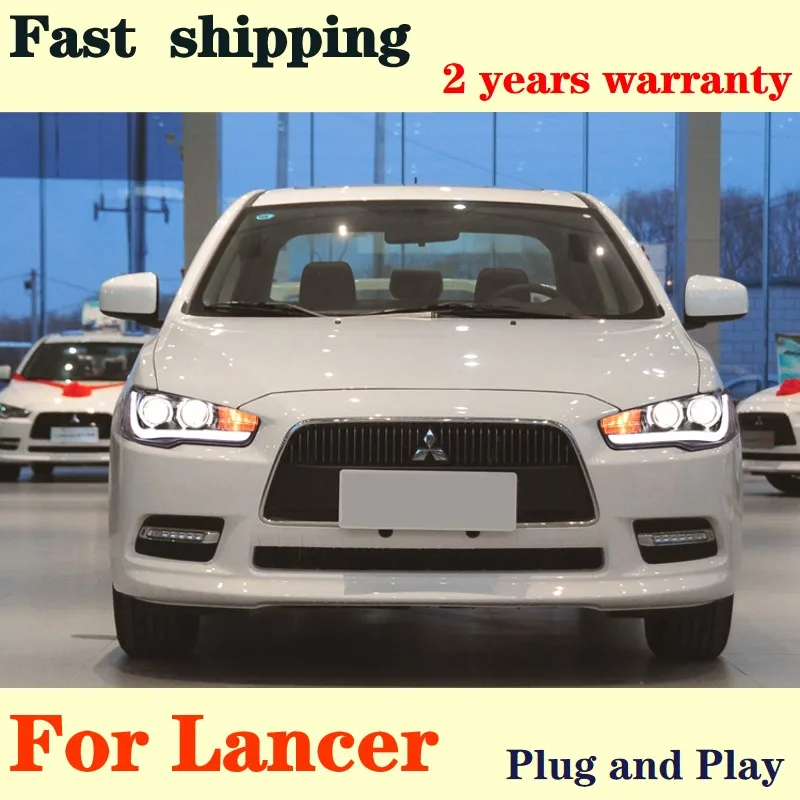 

Head Lamp for Mitsubishi Lancer LED Headlight 2009-2016 Headlights Lancer EX DRL Turn Signal High Beam Angel Eye Projector