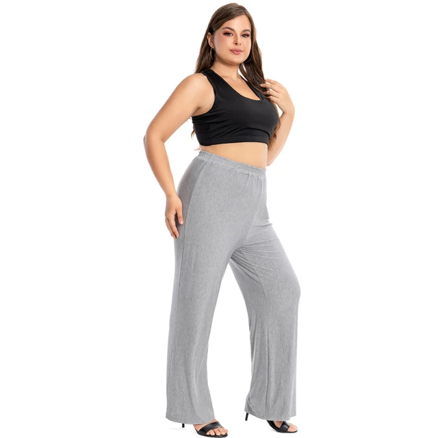 Plus Size Women Lounge Pants Modal Cotton Comfy Homewear Loose Wide Leg Sleepwear  Pajama Plaid Trousers 5xl 4xl Xxxl Black Pink