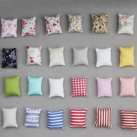 3PCS Cute Flower Pillow Cushions For Sofa Couch Bed For For Doll house 1/12 Dollhouse Miniature Furniture Toys 1