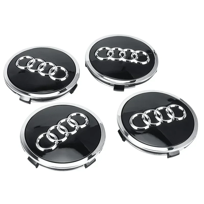 4개 블랙 그레이 61mm 아우디 A3 A4 A5 A6 A7 A8 S4 S6 악세사리 자동차 스타일링 휠 센터 캡 엠블럼 허브 커버 배지 4M0601170