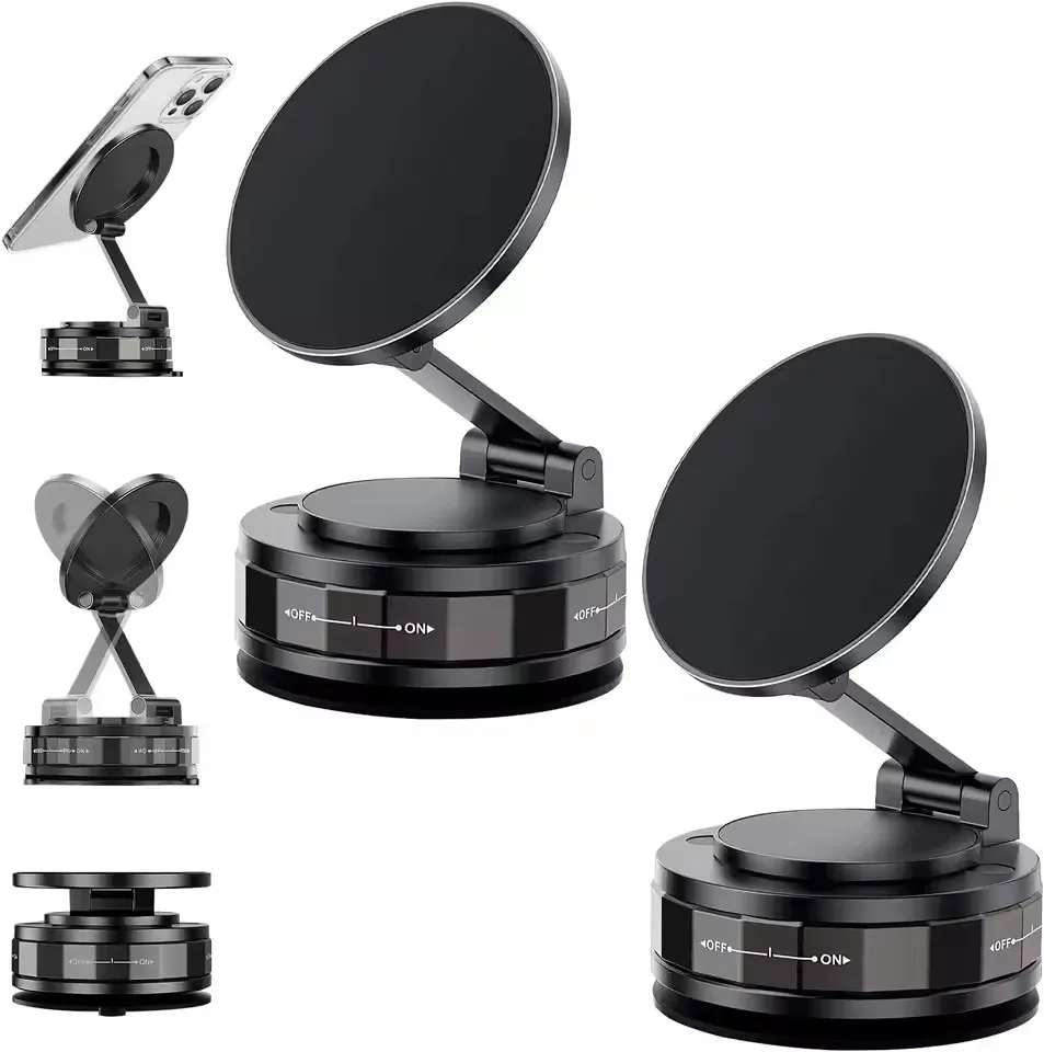 Versatile 360° Rotatable Magnetic Car Phone Mount with Foldable & Adjustable Design
